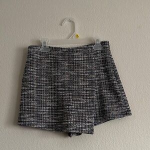 Papaya Black & White Tweed Skort